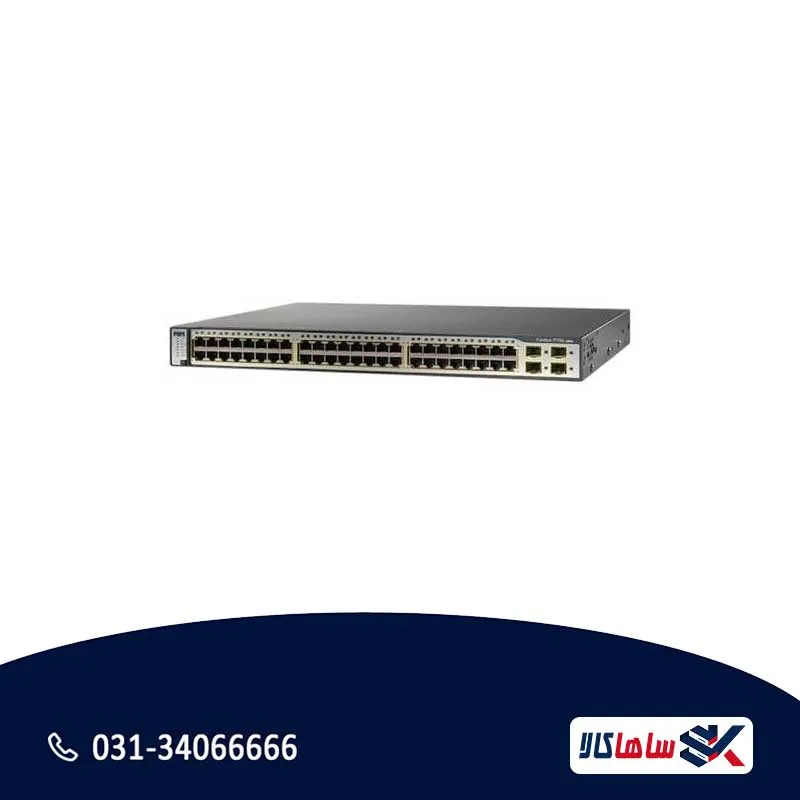 Cisco-48-port-switch,-model-WS-C3750-48TS-S سوئیچ سیسکو WS-C3750-48TS-S سری Catalyst 48 پورت Fast Ethernet - Image 1
