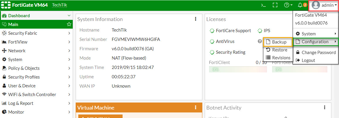 نحوه Backup گرفتن از FortiGate 1