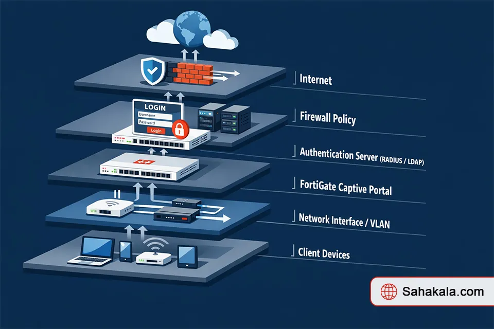 نحوه راهاندازی Captive Portal در فایروال فورتی گیت 2 Captive Portal روی Interface