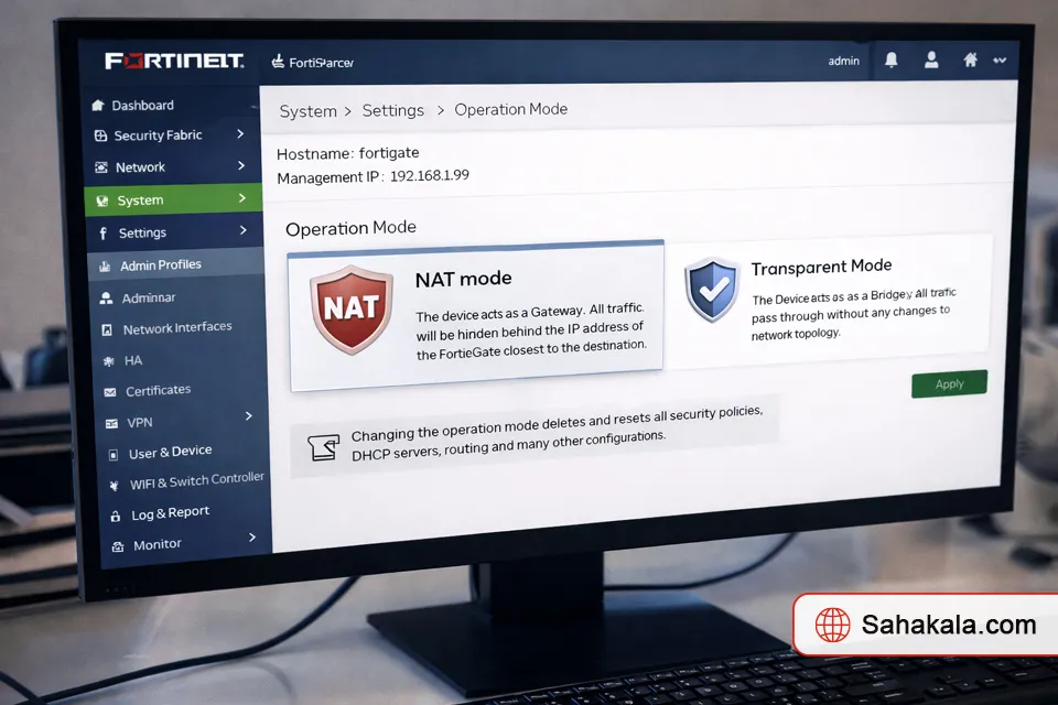 انواع مودهای عملیاتی در فایروال فورتی‌گیت
