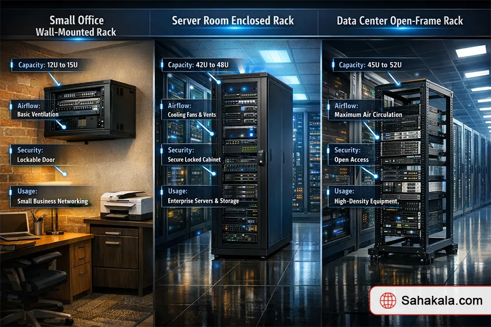 انواع رک شبکه و ویژگی‌های هرکدام