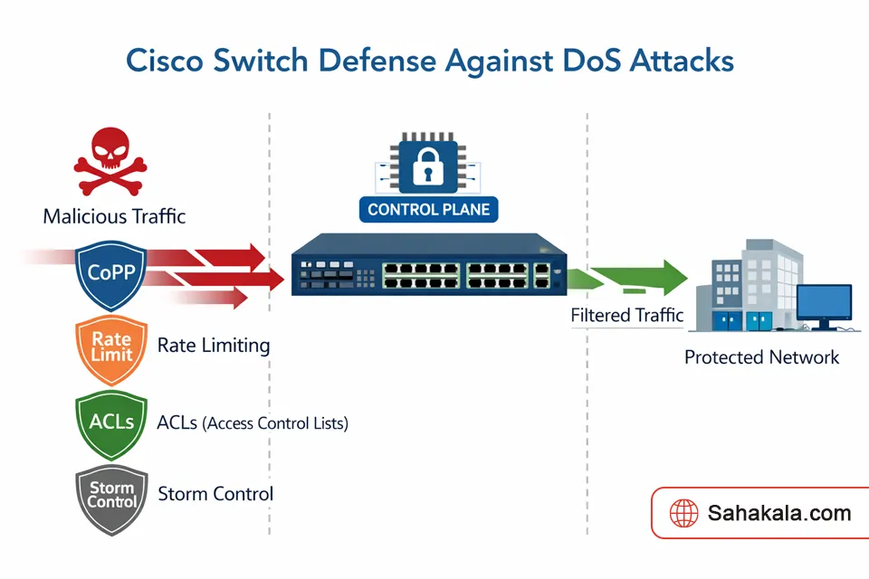 راهکارهای مقابله با حمله DoS روی سوئیچهای سیسکو 5 مکانیزم دفاعی سوئیچهای سیسکو در برابر DoS