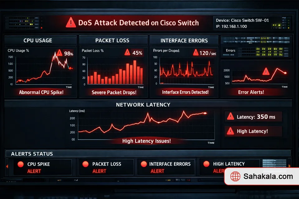 راهکارهای مقابله با حمله DoS روی سوئیچهای سیسکو 2 نشانهها و علائم حمله DoS روی سوئیچ